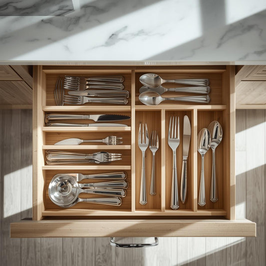 Nest Signature Bamboo Drawer Dividers for Kitchen Organization League City Texas